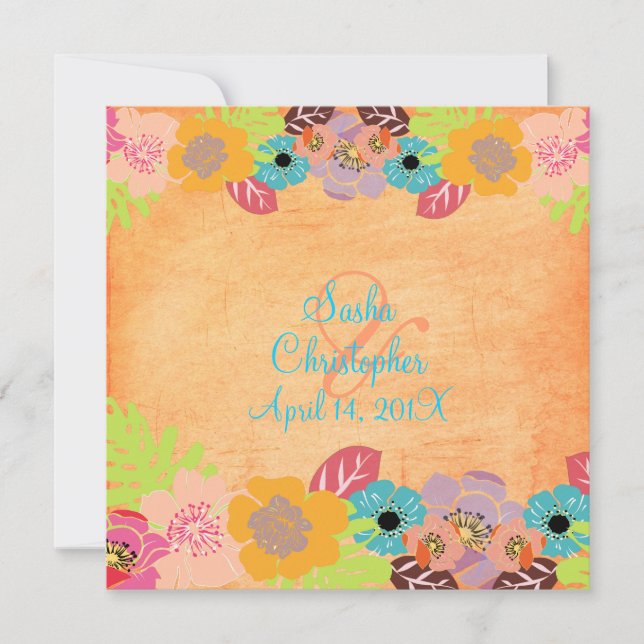 Invitaciones a la boda Leis/Luau/fruits (Anverso)