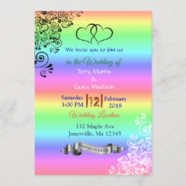 Invitaciones a la boda LGBT con arcoiris