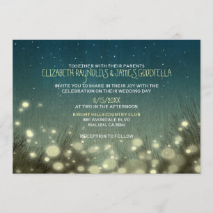 Invitaciones a la boda ligera en el jardín de camp
