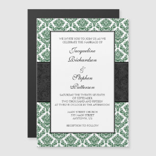 Invitaciones a la boda magnética de la Damasco Ver