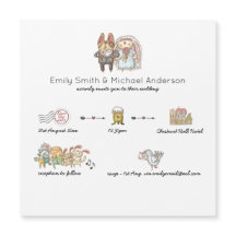 Invitaciones a la boda magnética de la línea de ti