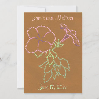 Invitaciones a la boda marrón verde rosa de la glo
