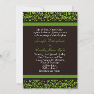 Invitaciones A La Boda Marrón Y Verde