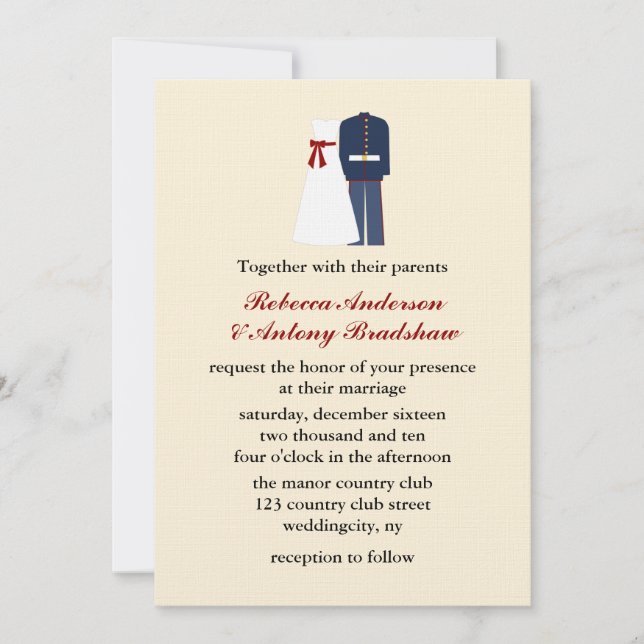 Invitaciones a la boda militar (Anverso)