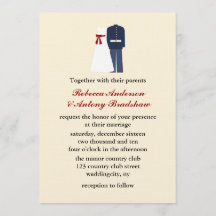 Invitaciones a la boda militar