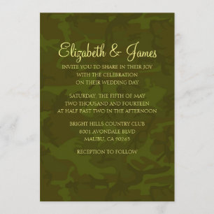Invitaciones a la boda militar moderna del Persona