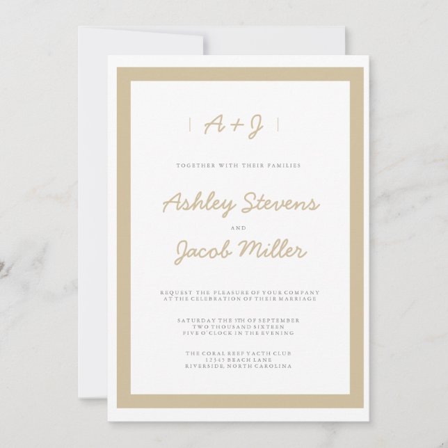 Invitaciones a la boda minimalista | BODAS (Anverso)