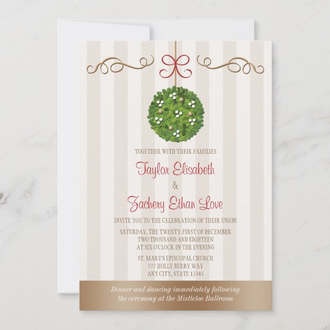 Invitaciones a la boda Mistletoe (Anverso)