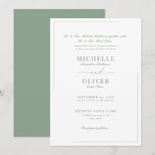Invitaciones a la boda moderna clásica de caligraf