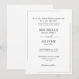 Invitaciones a la boda moderna clásica de caligraf