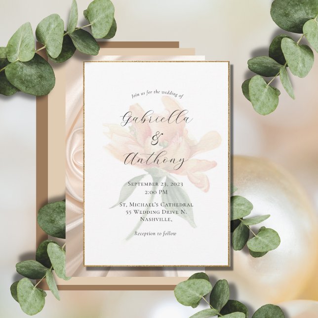 Invitaciones a la Boda Moderna de bonito Dorada Fl (Subido por el creador)