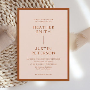 Invitaciones a la boda moderna de terracota