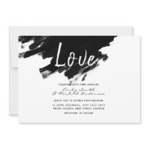 Invitaciones a la boda moderna - Pintar blanco neg