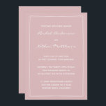 Invitaciones a la boda moderna rosa y silvestre en<br><div class="desc">Invitación de boda contemporánea - CAMBIAR el color de fondo a cualquier color! Mostramos un hermoso Thistle French Pink pálido. ¡ELIMINARLOS o CAMBIAR el color del acento de rectángulos! CAMBIAR las fuentes, el texto, el color del texto. Utilice esta plantilla para diseñar sus propias invitaciones de boda únicas y piezas...</div>