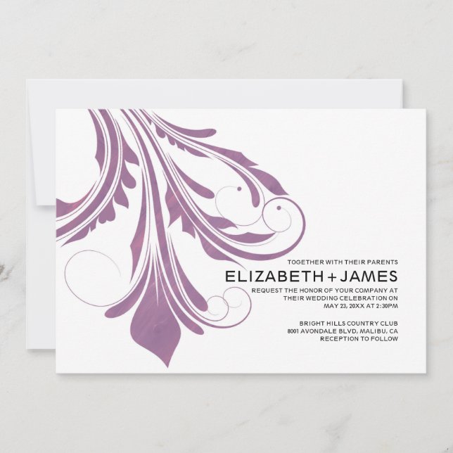 Invitaciones a la boda moderna y floreciente (Anverso)
