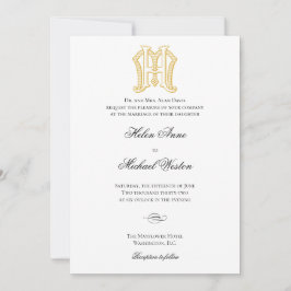 Invitaciones a la boda monograma de HM o MH