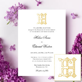 Invitaciones a la boda monograma HE o EH
