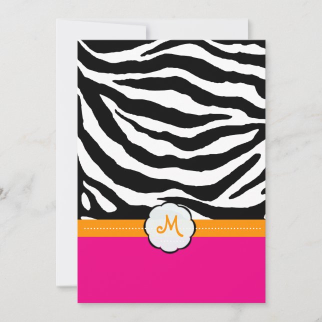 Invitaciones a la boda monograma/rosa/Naranja/cebr (Anverso)