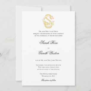 Invitaciones a la boda monograma SG o GS
