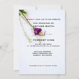 Invitaciones a la boda morada floral - Diseño de l