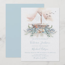 Invitaciones a la boda náutica en barco de vela