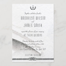 Invitaciones A La Boda Náutica Gris Y Blanca