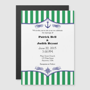 Invitaciones a la boda náutica magnética blanca ve
