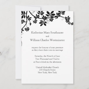 Invitaciones A La Boda Negra Y Blanca