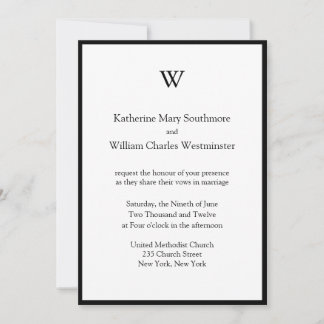 Invitaciones A La Boda Negra Y Blanca