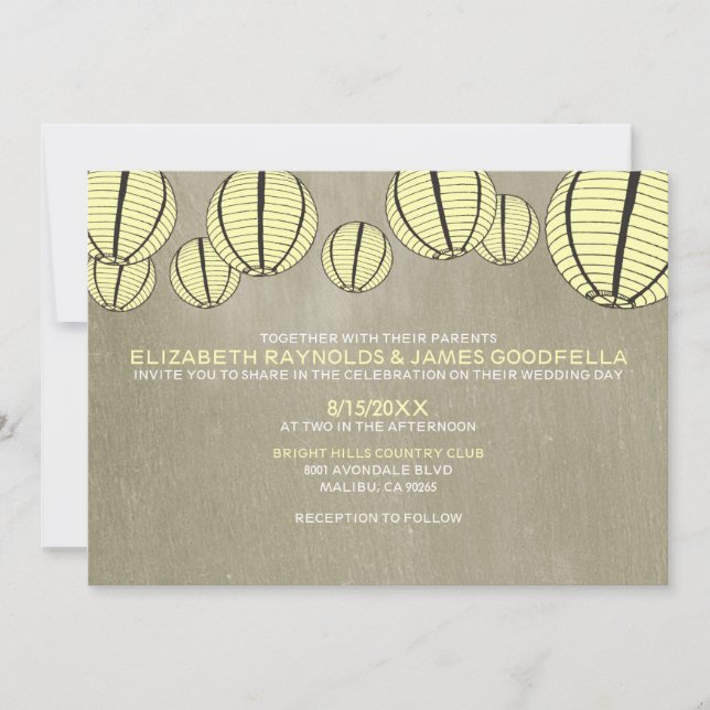 Invitaciones a la boda nocturna ligera (Anverso)