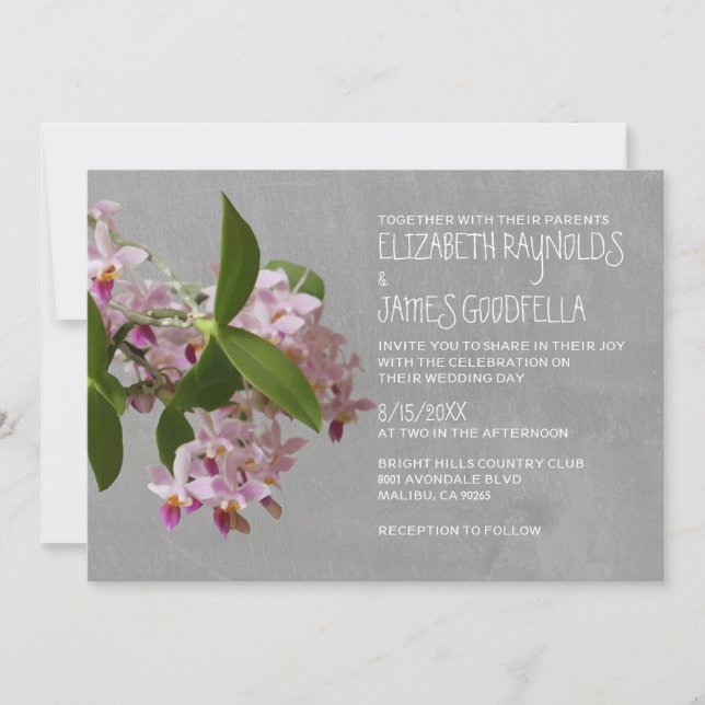 Invitaciones a la boda Orquídea Falenopsis (Anverso)