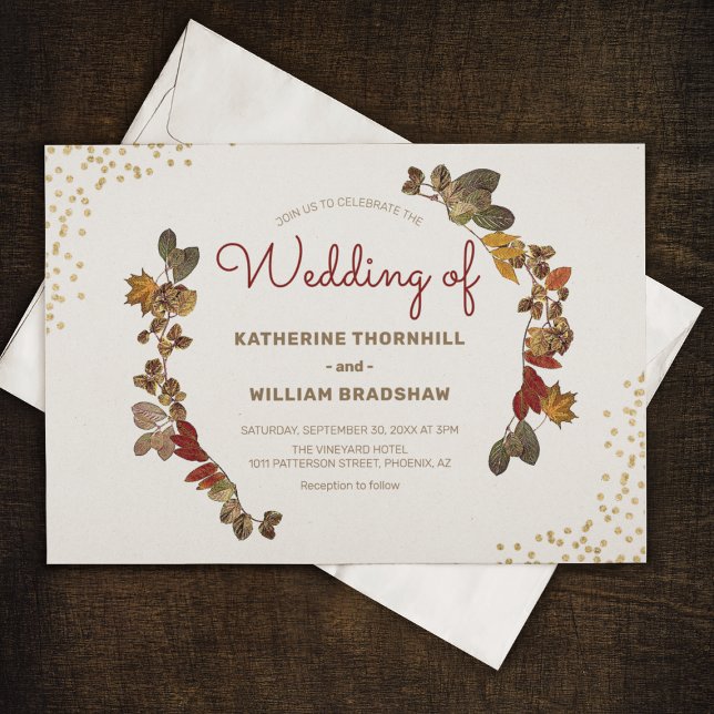 Invitaciones a la boda otoñal moderna (Subido por el creador)