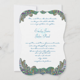 Invitaciones a la boda Paisley Peacock Colours