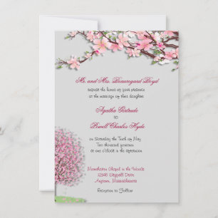 Invitaciones a la boda personalizada Cherry Blosso
