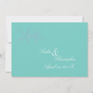 Invitaciones a la boda PixDezines Blue Starfish