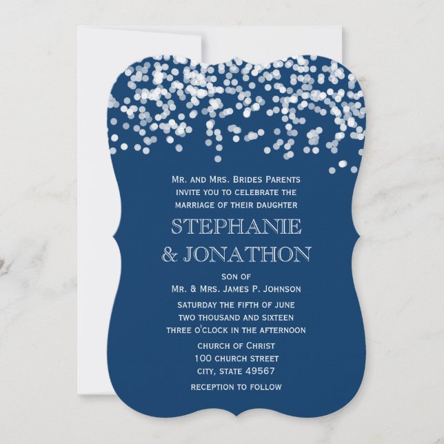 Invitaciones a la boda por la noche de la marina b (Anverso)