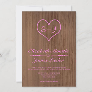 Invitaciones a la boda por países rosas y marrones