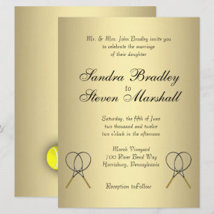 Invitaciones a la boda por temas de tenis