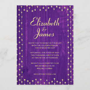 Invitaciones a la boda púrpura y a la boda de la p