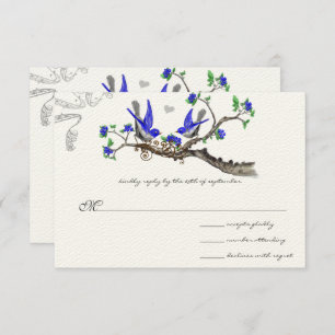 Invitaciones a la boda real azul y gris