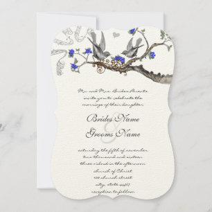 Invitaciones a la boda real azul y gris