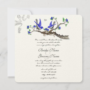 Invitaciones a la boda real azul y gris