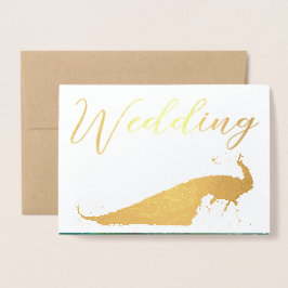 Invitaciones a la boda real de pavo real con Relie