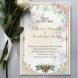 Invitaciones a la boda real, flores de matrimonio