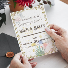 Invitaciones a la boda real, flores y vegetación