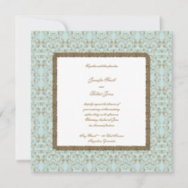 Invitaciones a la boda Robin Egg Blue y Gold Damas