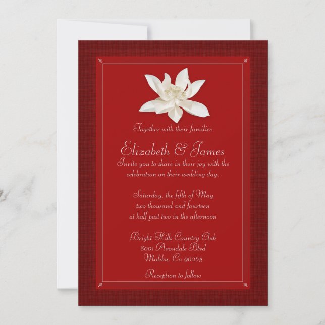 Invitaciones a la boda roja (Anverso)