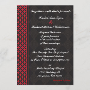 Invitaciones a la boda roja y negra