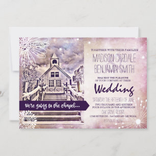 Invitaciones a la boda romántica de la capilla Bod