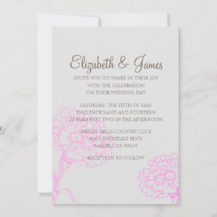 Invitaciones a la boda rosa y marrón moderna Perso
